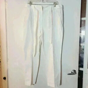 Talbots Tie Waist Ankle Chino Pants White Size 14